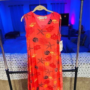 Loungees Women's Ocean Print Sleeveless Dress Size S Summer Casual